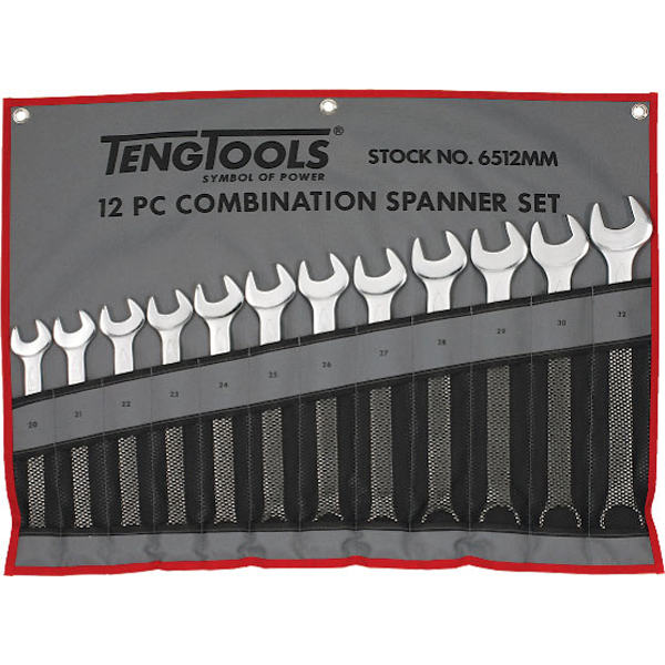 12 Piece Combination Spanner Set (Handy Tool Roll)